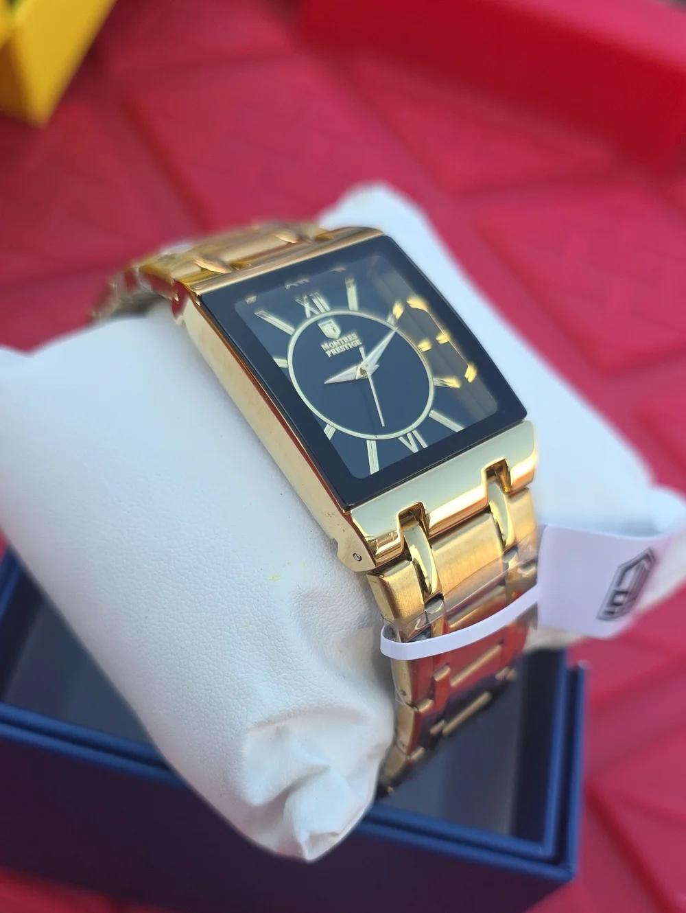 419.  Invicta X Montres Prestige Men's Square Gold/Black Dial Watch MPW-0252